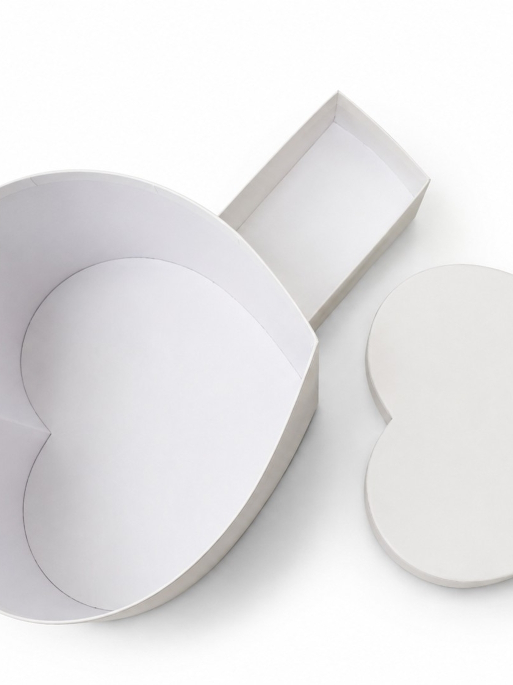 Blank White Heart-Shaped Floral Box -